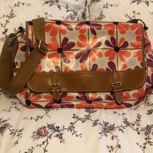 Fossil Floral Messenger Bag